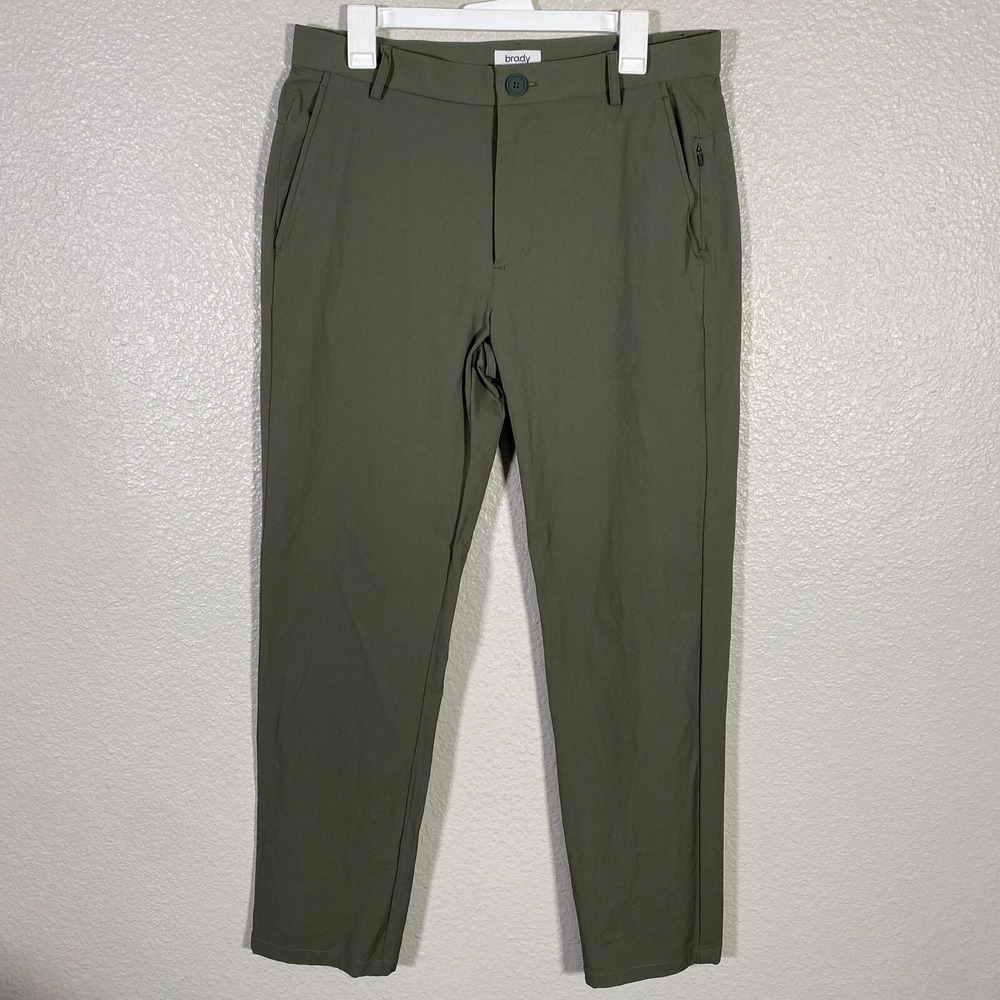 Brady Pants Mens 33x30‎ Green Golf Stretch Chino Performance Casual Straight